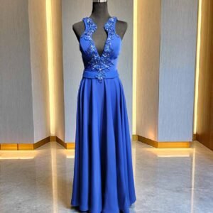 Majestic Azure Embellished Gown