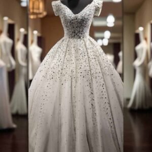 Radiant Celestial Embellished Bridal Ballgown
