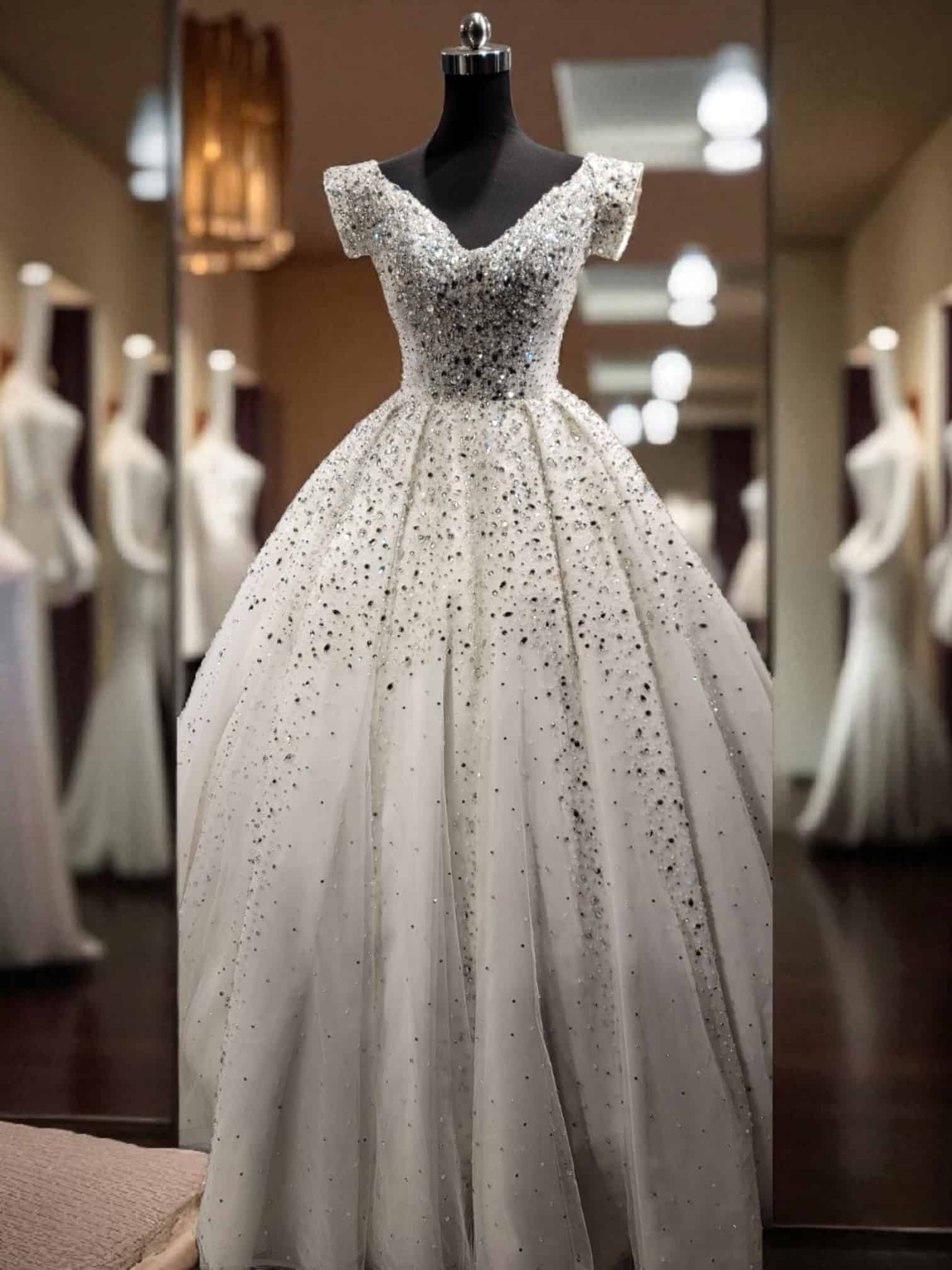 Radiant Celestial Embellished Bridal Ballgown